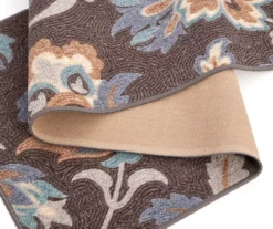 Jacobean Gray & Blue Floral Runner Rug, (2' X 6') -Home Store 810603485 A8 1