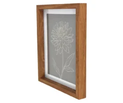 Gray Flower Sketch Framed Wall Art, (12" X 16") -Home Store 810603712 A0 2