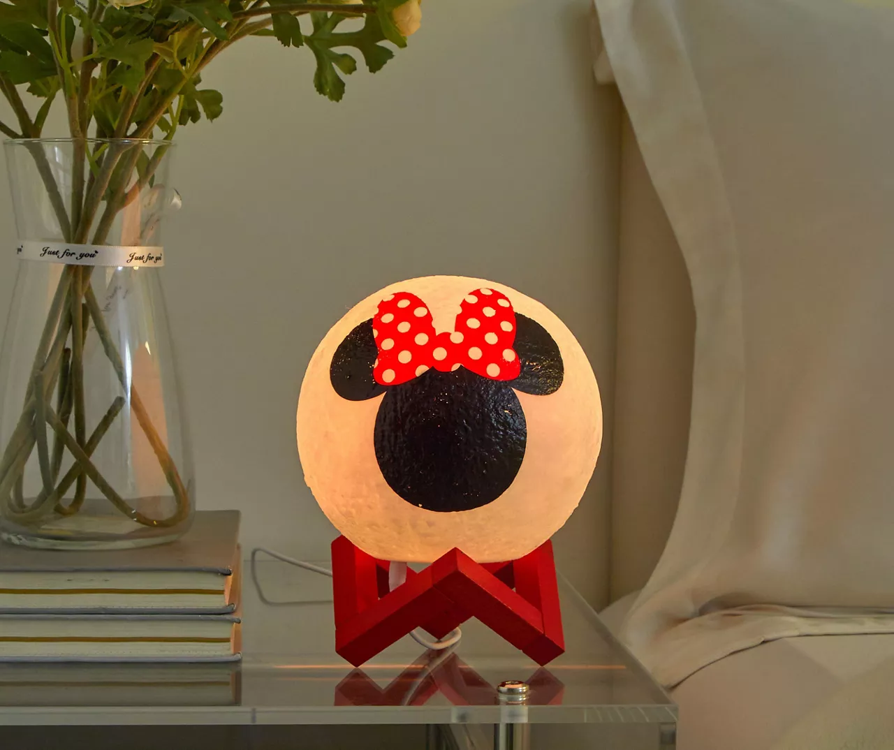 Disney Red Minnie Mouse Silhouette Multi-Color Moon Lamp 4 Disney Red Minnie Mouse Silhouette Multi-Color Moon Lamp - Image 2