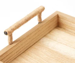 Light Brown Wood Tray With Metal Handles -Home Store 810603807 A8 2