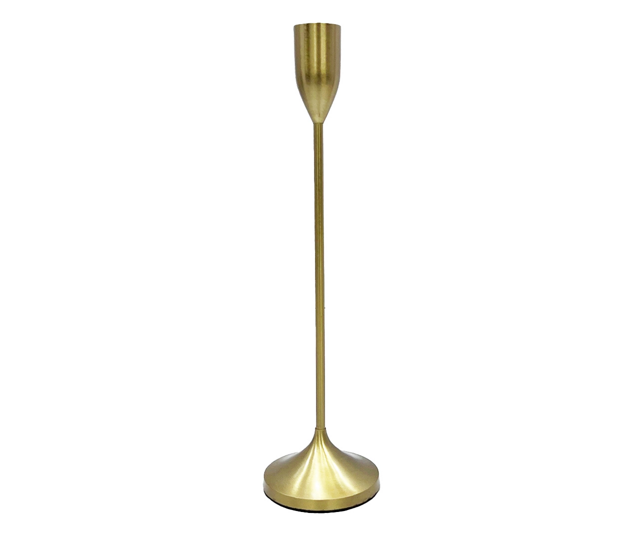 Gold Metal Taper Candle Holder, (14") 3 Gold Metal Taper Candle Holder, (14")