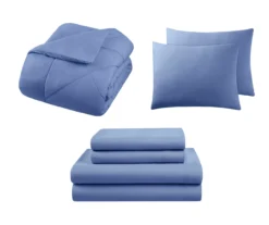 Country Blue Diamond-Quilted Full 7-Piece Comforter Set 5 Country Blue Diamond-Quilted Full 7-Piece Comforter Set -Home Store 810604972 A7 2