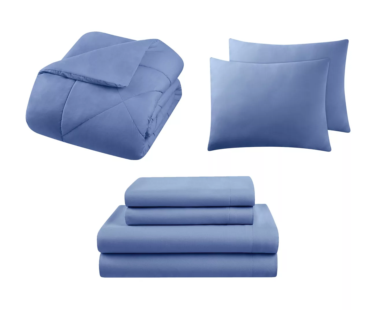 Country Blue Diamond-Quilted Full 7-Piece Comforter Set 4 Country Blue Diamond-Quilted Full 7-Piece Comforter Set - Image 2