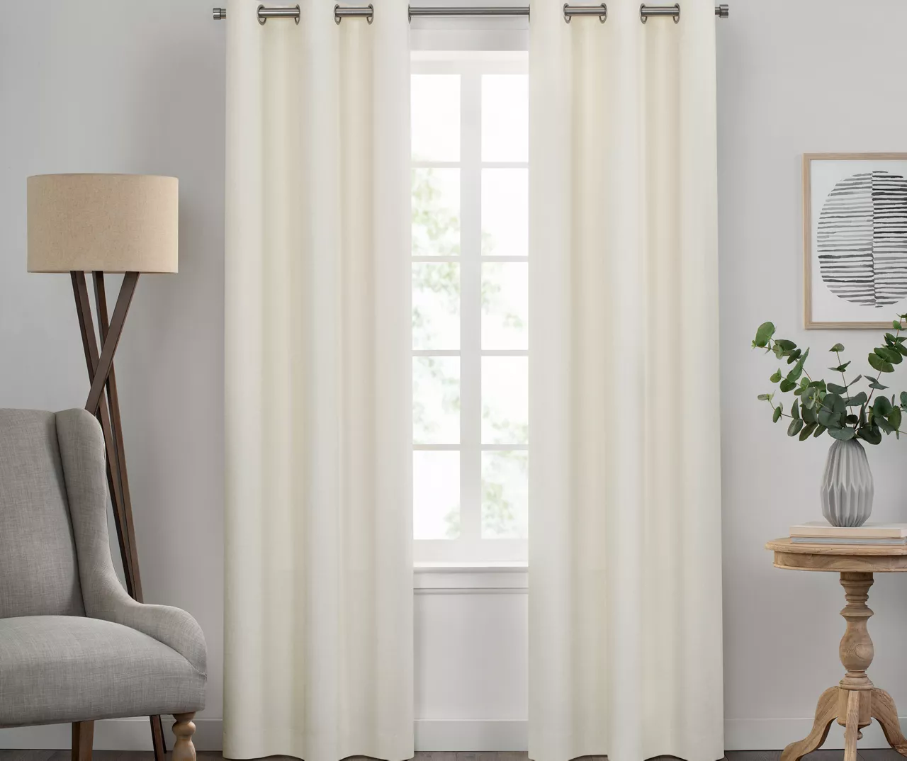 Kendall Ivory Blackout Grommet Curtain Panel, (63") 3 Kendall Ivory Blackout Grommet Curtain Panel, (63")