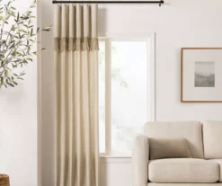 Lucinda Beige Light-Filtering Ring-Top Valance, (84") -Home Store 810605632 810605633 810605634 810605635 A8 3