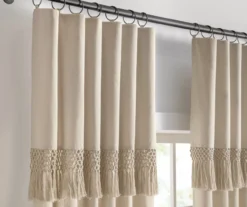 Lucinda Beige Light-Filtering Ring-Top Valance, (95") -Home Store 810605632 810605633 810605634 810605635 A8 6 1
