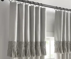 Lucinda Gray Light-Filtering Ring-Top Valance, (63") -Home Store 810605636 810605637 810605638 810605639 A8 5