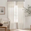 Lucinda Ivory Light-Filtering Ring-Top Valance, (108") -Home Store 810605640 810605641 810605642 810605643 A4 1 2