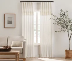 Lucinda Ivory Light-Filtering Ring-Top Valance, (63")