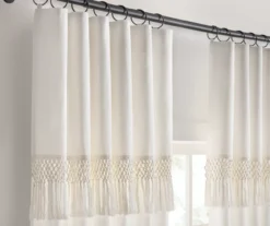 Lucinda Ivory Light-Filtering Ring-Top Valance, (108") -Home Store 810605640 810605641 810605642 810605643 A8 5 2