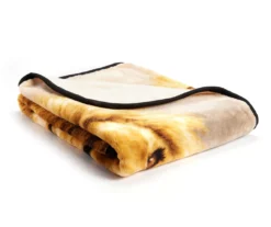Brown Lion Raschel Throw, (50" X 60") 7 Brown Lion Raschel Throw, (50" X 60") -Home Store 810608598 A8 2