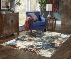 Blue & Brown Abstract Area Rug & Runner Set -Home Store 810609251 B0 8