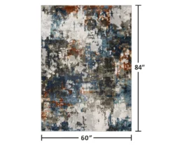 Blue & Brown Abstract Area Rug & Runner Set -Home Store 810609251 X0 12