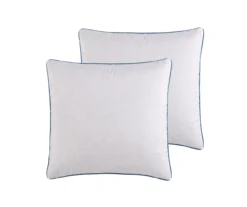 Hilden White & Blue Color Block Bedding Set -Home Store 810611475 A7 6