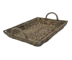 Brown Water Hyacinth Woven Decorative Tray, (14") -Home Store 810612688 A3 3