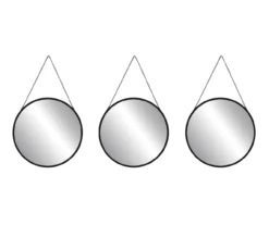 Frame Round Mirrors, 3-Pack