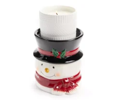 Santa's Workshop Snowman Ceramic Candle Holder -Home Store 810615081 A3 1