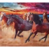 Brown Dawn Of Glory Horses Fleece Raschel Throw, (50" X 60") 2 Brown Dawn Of Glory Horses Fleece Raschel Throw, (50" X 60") -Home Store 810616377 A0 1