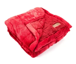 Red Box Quilt Sherpa Throw, (50" X 60")