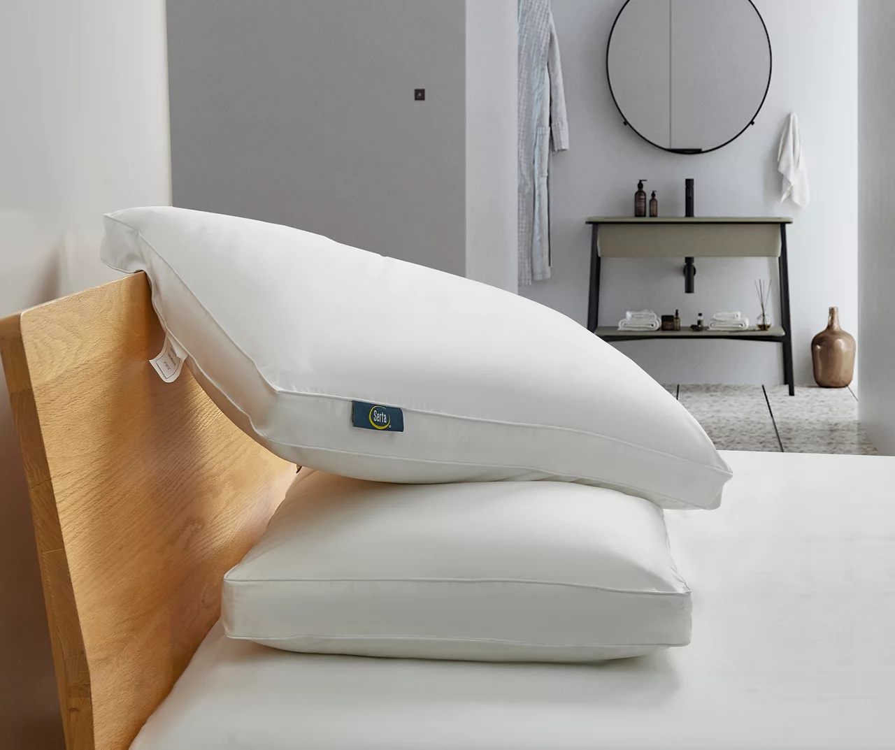 Serta White Firm Cotton-Down Pillow, 2-Pack 6 Serta White Firm Cotton-Down Pillow, 2-Pack - Image 4