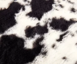 Black & White Cow Print Faux Fur Throw, (50" X 60") -Home Store 810617525 A8 2