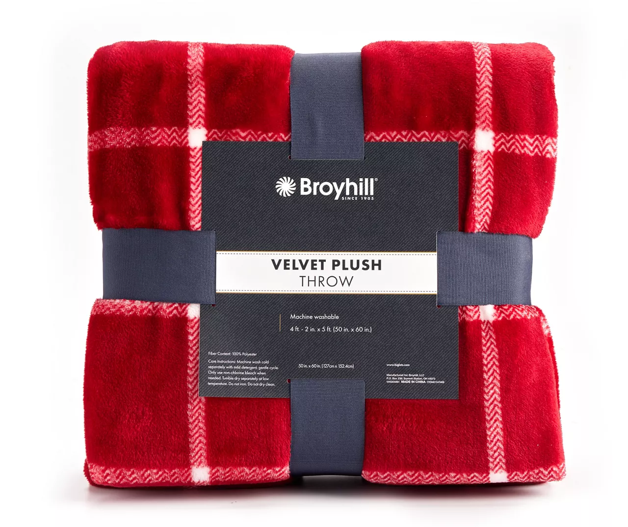 Red & White Windowpane Plaid Velvet Throw, (50" X 60") 4 Red & White Windowpane Plaid Velvet Throw, (50" X 60") - Image 2