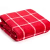 Red & White Windowpane Plaid Velvet Throw, (50" X 60") -Home Store 810618012 A1 1