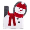 Red & Gray Snowman Toilet Topper & Contour Rug Set 2 Red & Gray Snowman Toilet Topper & Contour Rug Set -Home Store 810619329 A0