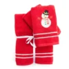 Savvy Red Snowman 4-Piece Towel Set -Home Store 810619382 A0