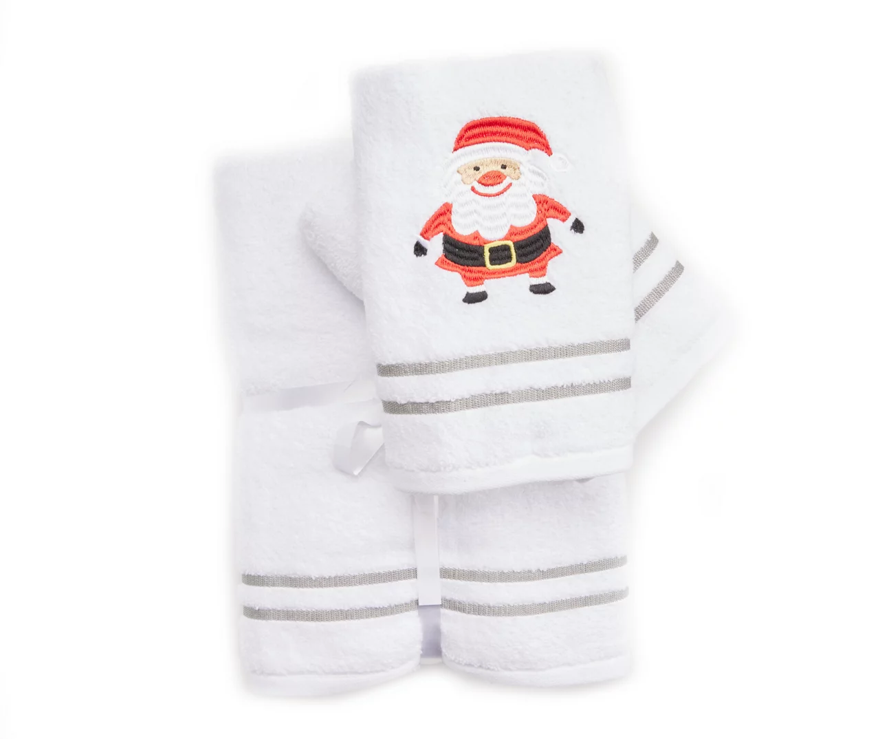Bright White & Red Santa 4-Piece Towel Set 3 Bright White & Red Santa 4-Piece Towel Set