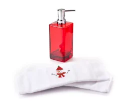 Red & White Snowman 3-Piece Soap Pump & Towel Set -Home Store 810619507 A0 2