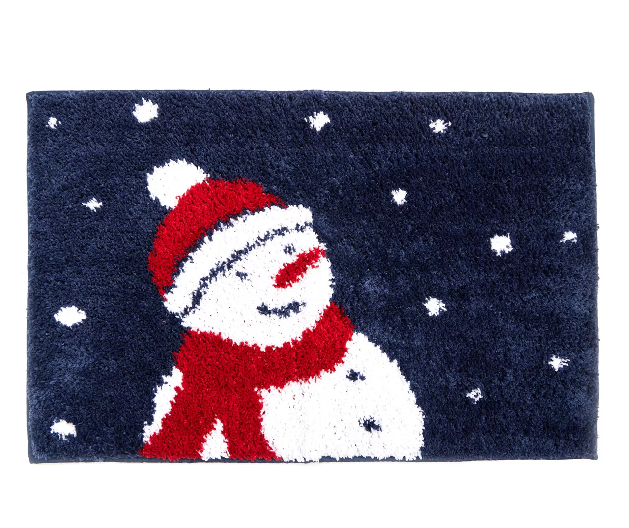 Santa's Workshop Navy Snowman Bath Rug 3 Santa's Workshop Navy Snowman Bath Rug