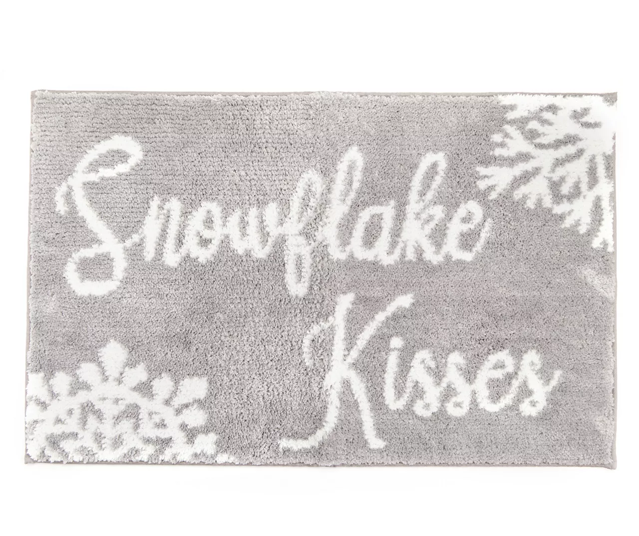 Frosted Forest "Snowflake Kisses" Gray Bath Rug 3 Frosted Forest "Snowflake Kisses" Gray Bath Rug
