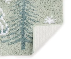 Frosted Forest Sage Green Trees Bath Rug -Home Store 810619838 A8 2