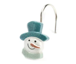 Frosted Forest Gray Snowman 13-Piece Shower Curtain Set -Home Store 810619990 A8 2