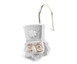 Frosted Forest Gray & Brown Nutcracker 13-Piece Shower Curtain Set -Home Store 810620024 A8 2