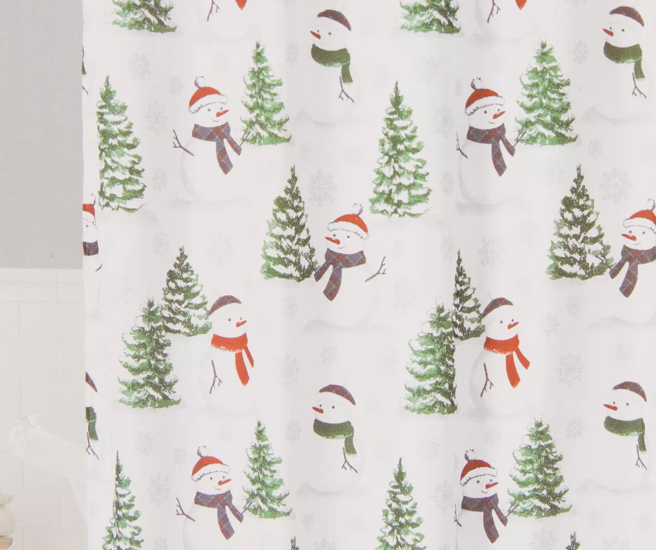 Santa's Workshop White Snowman 13-Piece Shower Curtain Set 3 Santa's Workshop White Snowman 13-Piece Shower Curtain Set