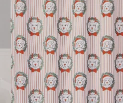 Home Store 5 Santa's Workshop Red Holiday Dog Stripe 13-Piece Shower Curtain Set