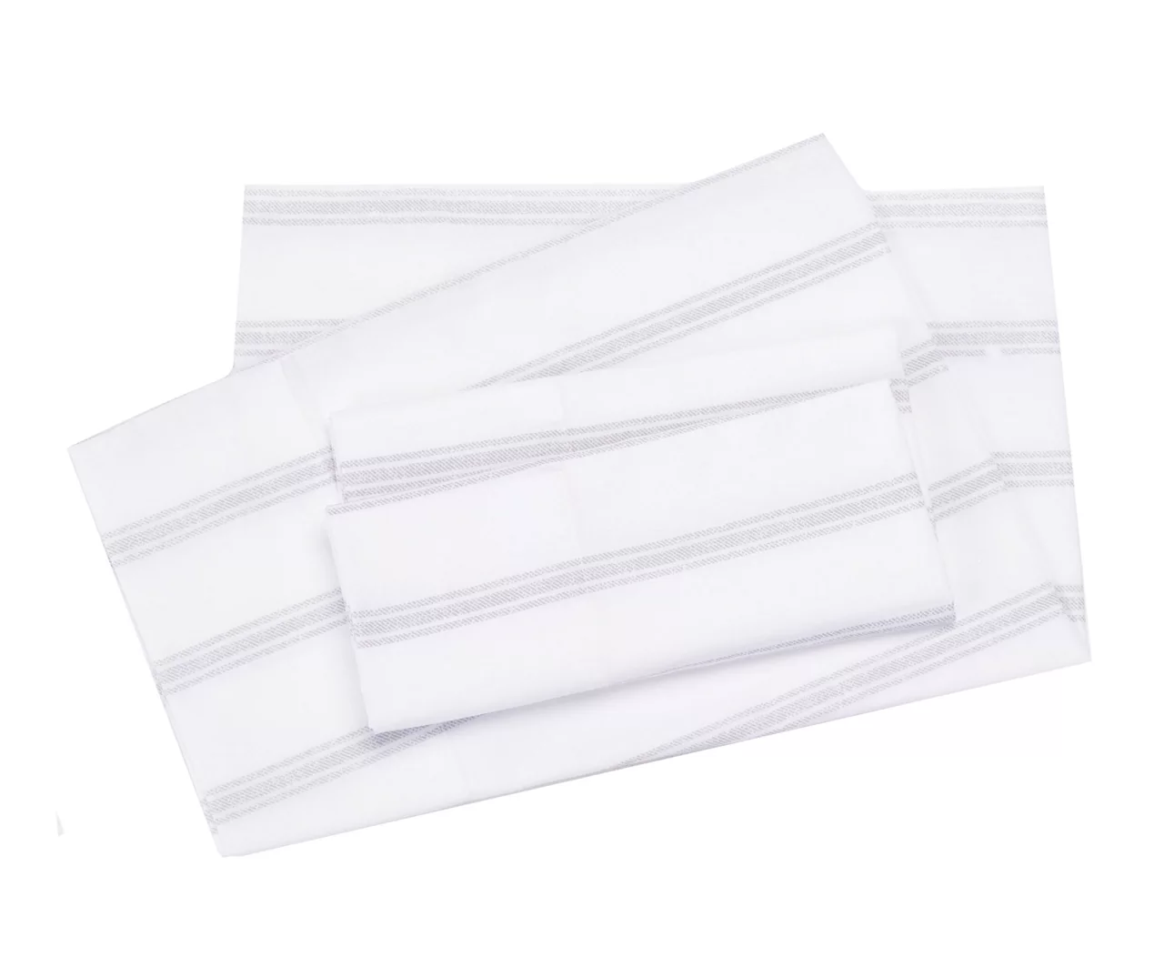 White & Gray Stripe Queen 4-Piece Sheet Set 3 White & Gray Stripe Queen 4-Piece Sheet Set