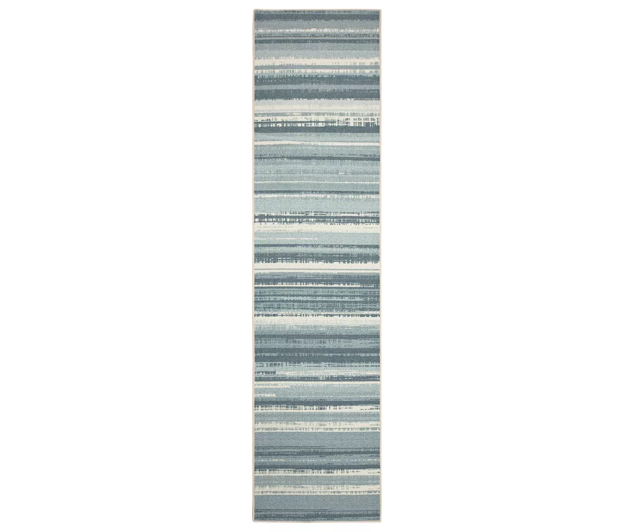 Avenue Blue & Ivory Stripe Runner Rug, (2' X 8') 3 Avenue Blue & Ivory Stripe Runner Rug, (2' X 8')