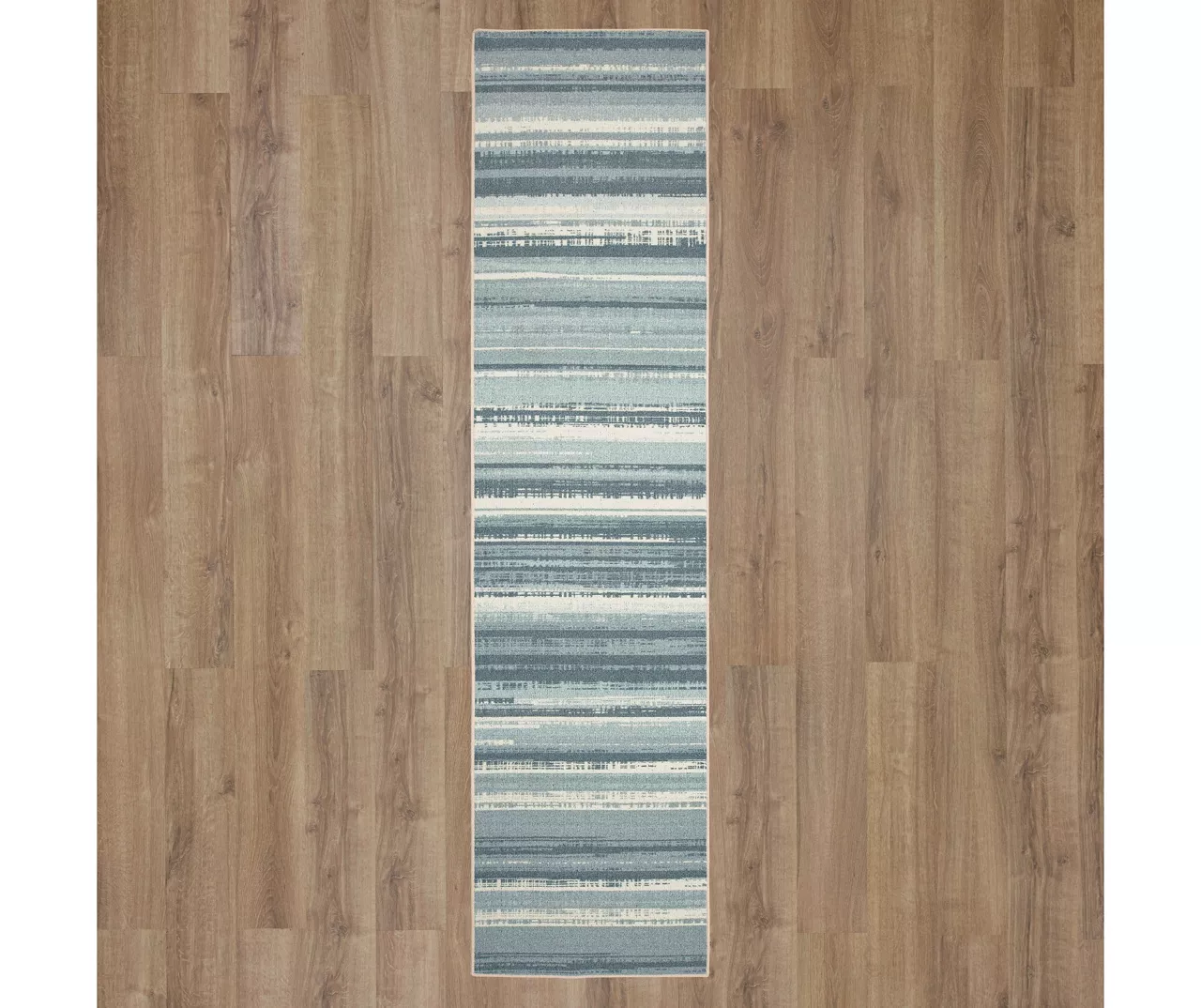 Avenue Blue & Ivory Stripe Runner Rug, (2' X 8') 5 Avenue Blue & Ivory Stripe Runner Rug, (2' X 8') - Image 3