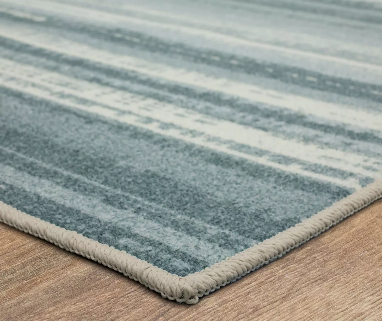 Avenue Blue & Ivory Stripe Runner Rug, (2' X 8') 4 Avenue Blue & Ivory Stripe Runner Rug, (2' X 8') - Image 2