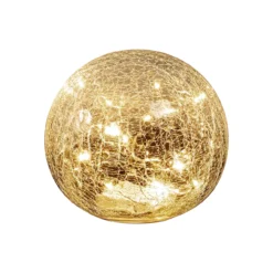 Glow-Up Warm White Cracked Glass Orb LED Light