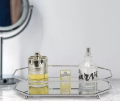 Chrome Geometric Mirrored Vanity Tray -Home Store 810625046 B0 3