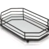 Matte Black 2-Bar Geometric Mirrored Vanity Tray 2 Matte Black 2-Bar Geometric Mirrored Vanity Tray -Home Store 810625047 A0 1