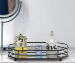 Matte Black 2-Bar Geometric Mirrored Vanity Tray -Home Store 810625047 B0 3