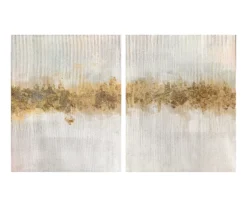 Rake & Glitter Abstract 2-Piece Art Canvas Set, (16" X 20")