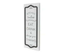"Kitchen Rules" White Art Canvas, (8" X 20") 5 "Kitchen Rules" White Art Canvas, (8" X 20") -Home Store 810628814 A1