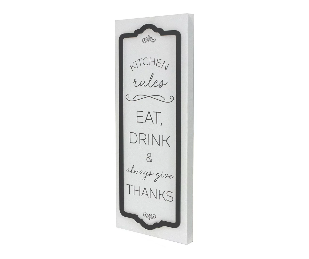 "Kitchen Rules" White Art Canvas, (8" X 20") 4 "Kitchen Rules" White Art Canvas, (8" X 20") - Image 2