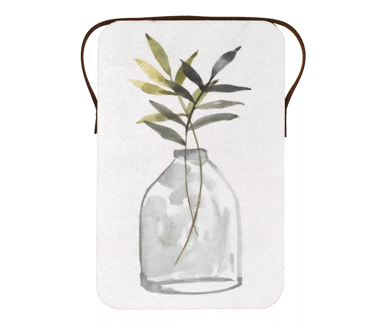 Watercolor Leaves In Vase Hanging Wall Decor 3 Watercolor Leaves In Vase Hanging Wall Decor